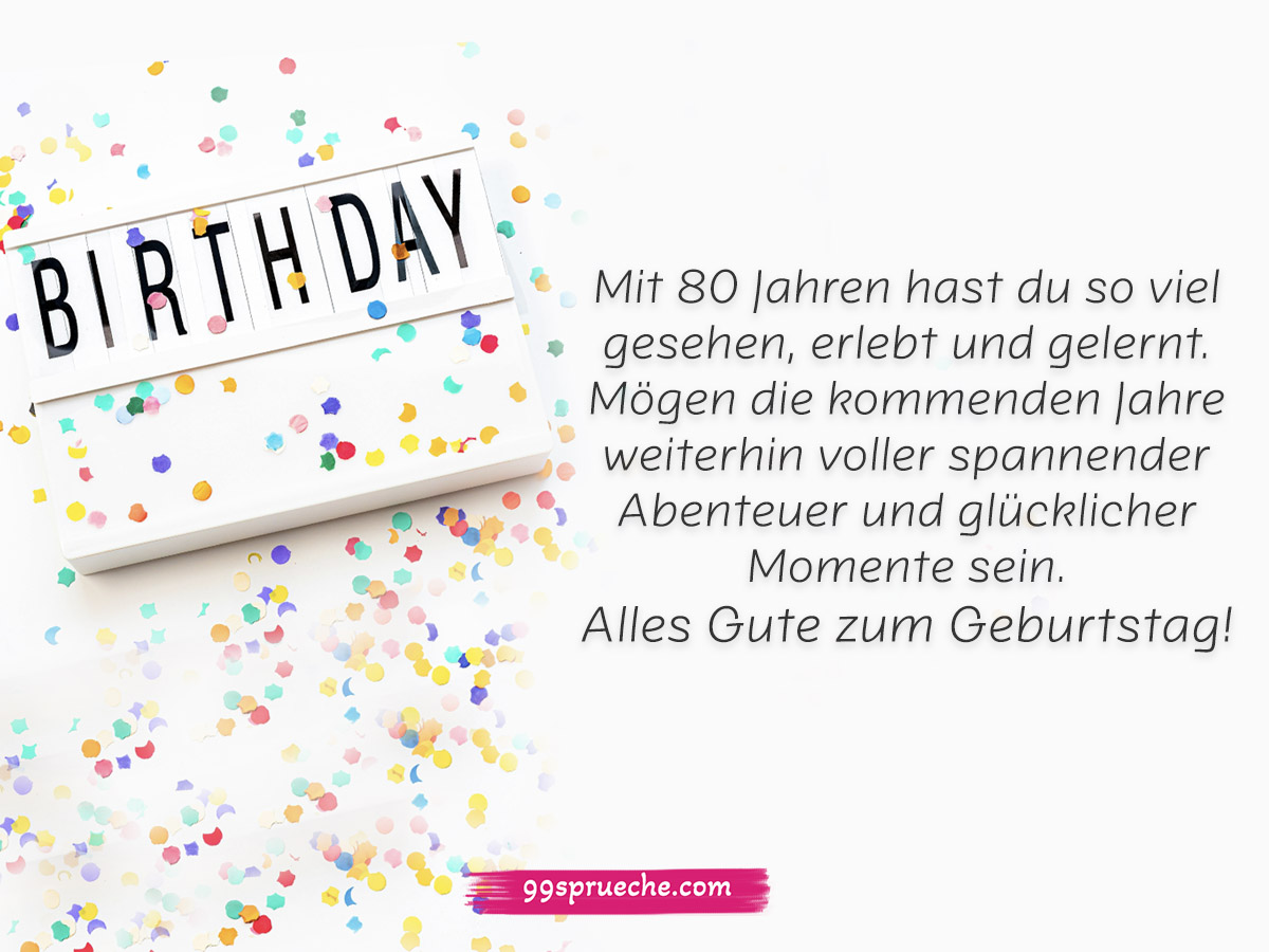 Glückwünsche Zum 80. Geburtstag Glückwünsche, Sprüche, und Zitate